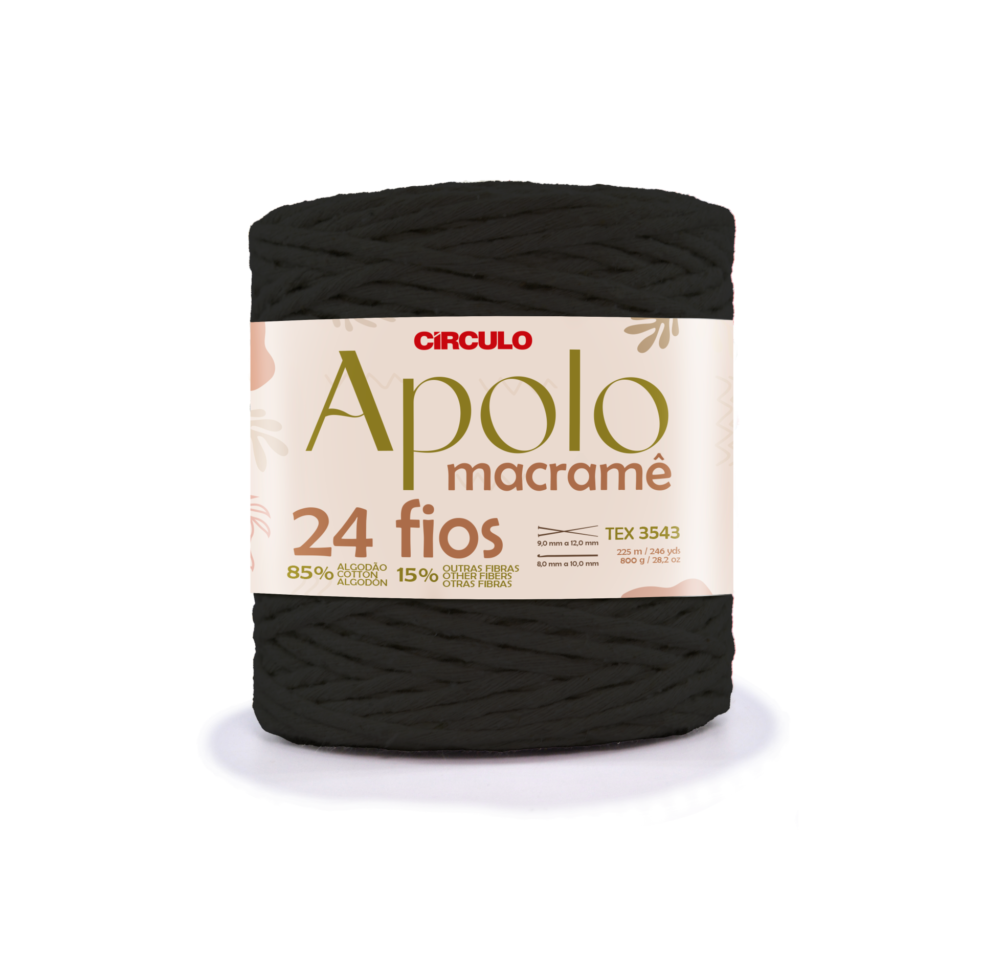 Apolo Macramê Circulo 8990 (Preto)