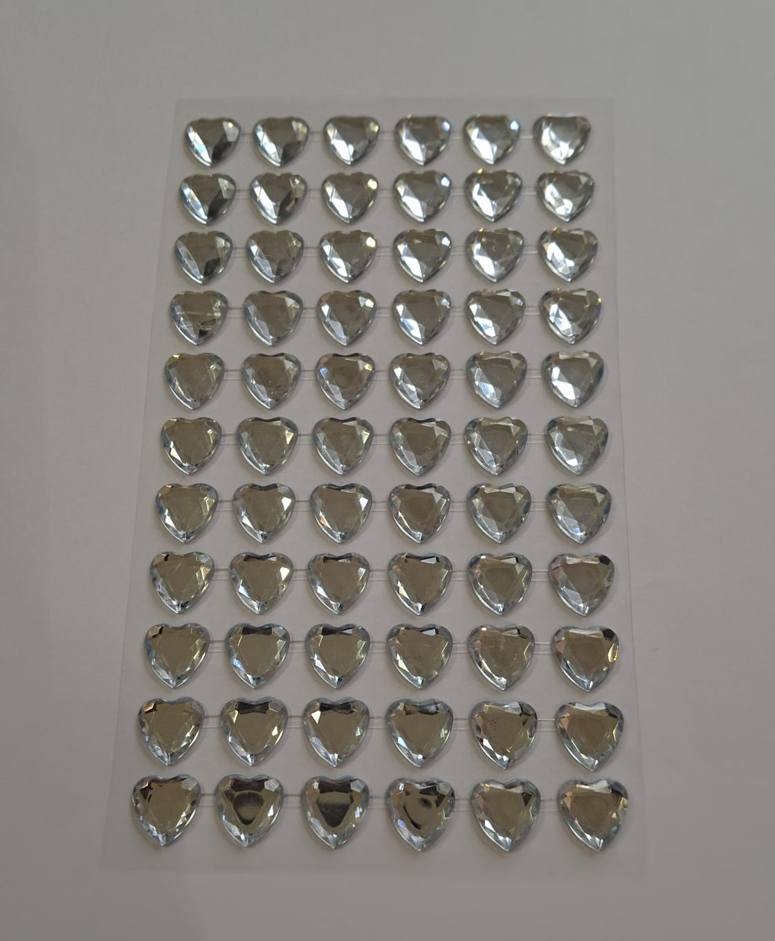 Cartela de Adesivos -  Coração Prateado