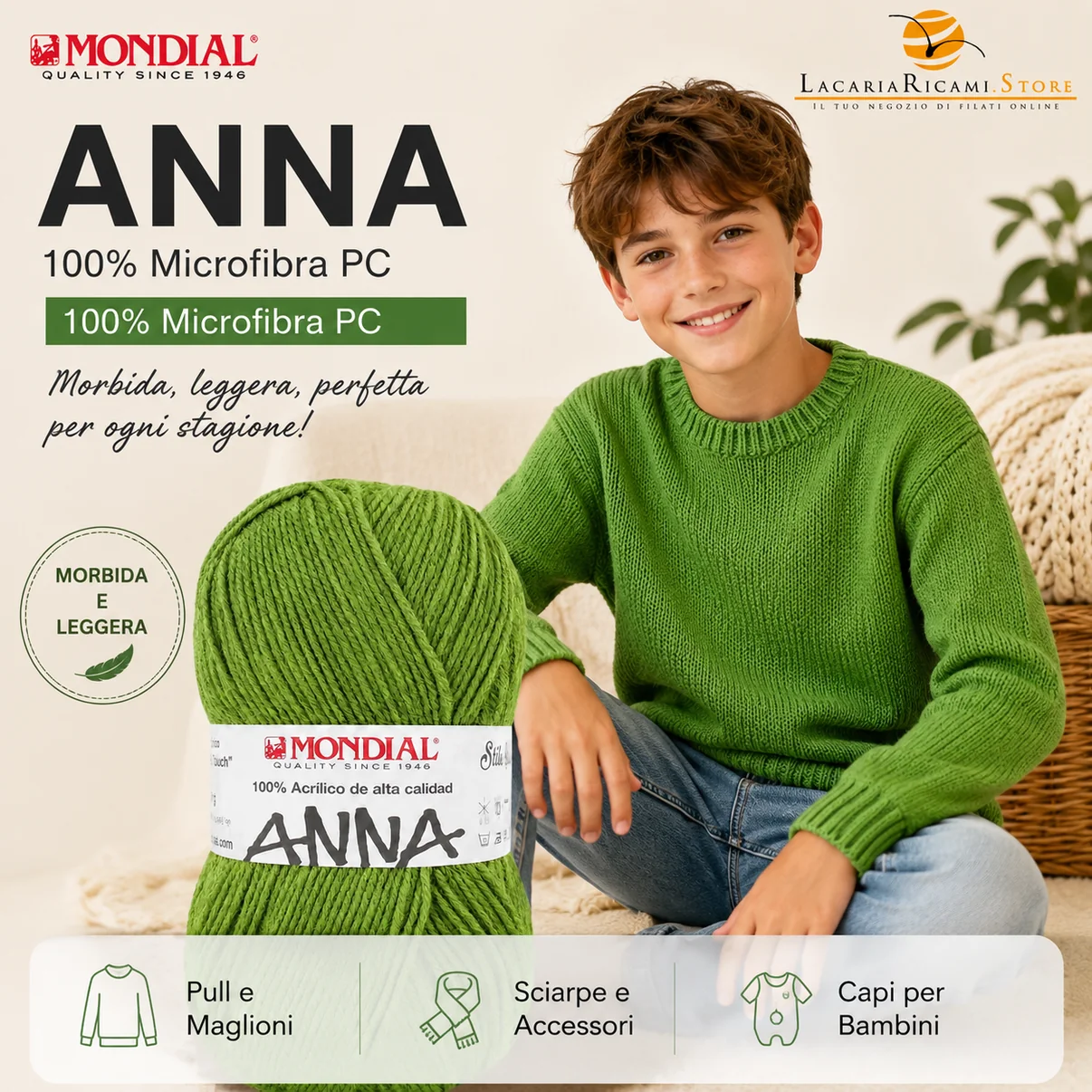 Anna New Mondial -Cor 235 (Verde Grama)