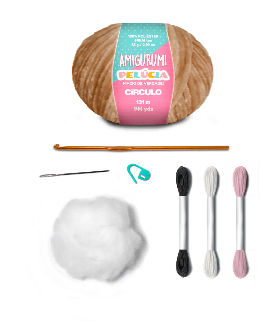 Kit Amigurumi Círculo - Coleção Ursinho Pelucia (Porcelana)