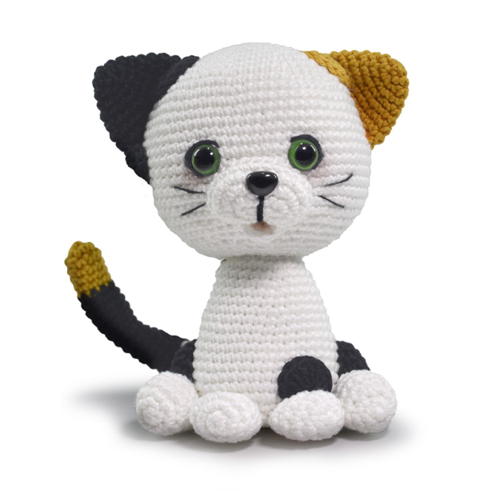 Kit Amigurumi Círculo - Coleção Cães e Gatos-  06 (Malhado)