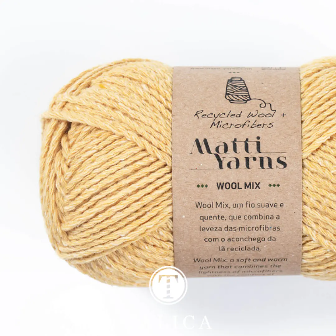 Fio Wool Mix  Matti Yarns - Cor 2201 (Amarelo Monstarda)