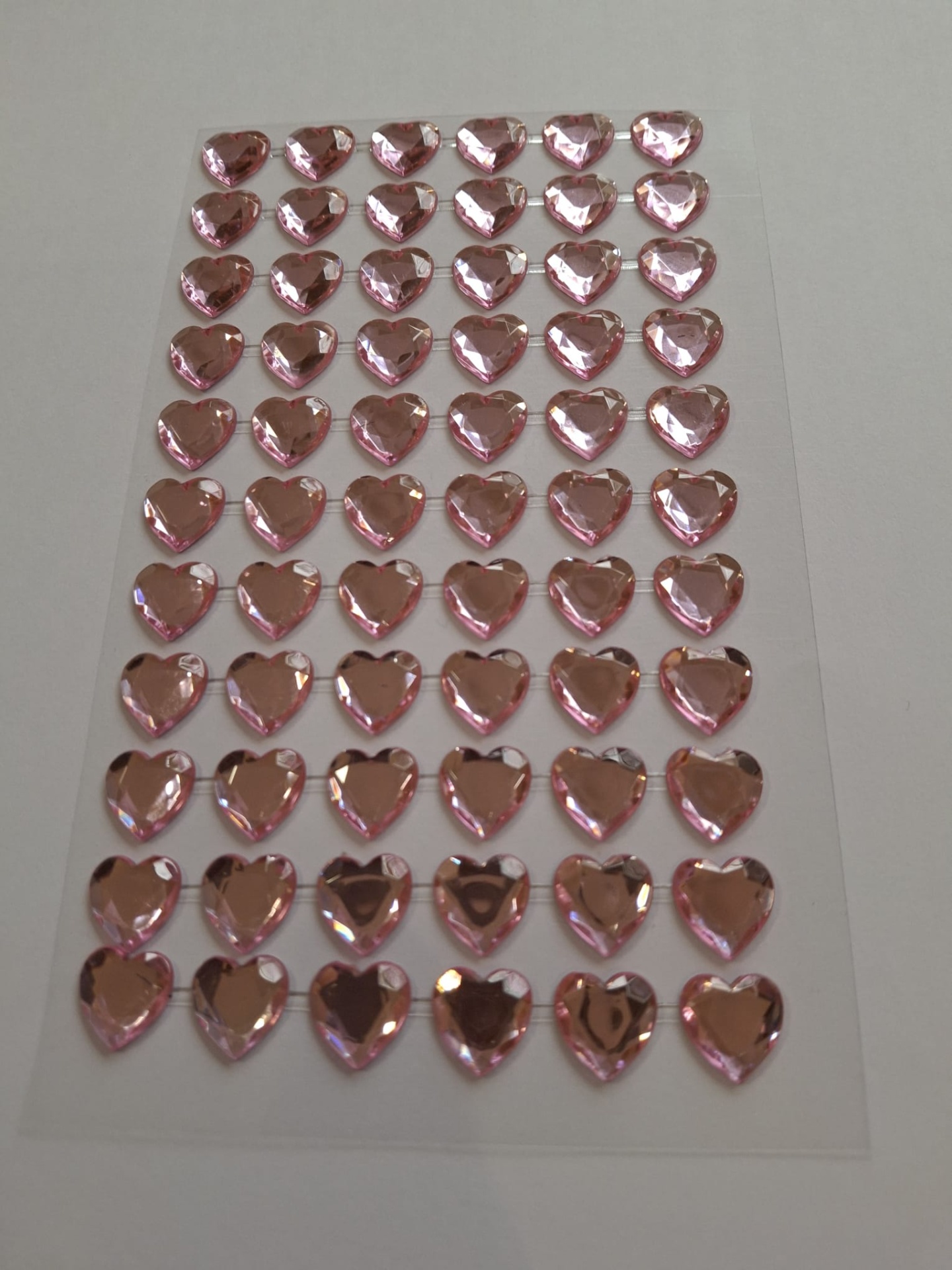 Cartela de Adesivos -  Coração Rosa