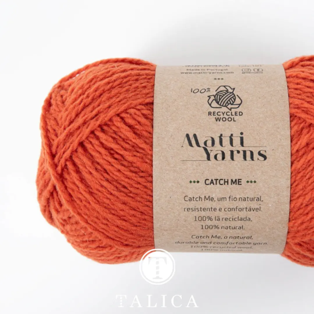 Lã Reciclda Catch Me Matti Yarns - Cor 3102 (Laranja)