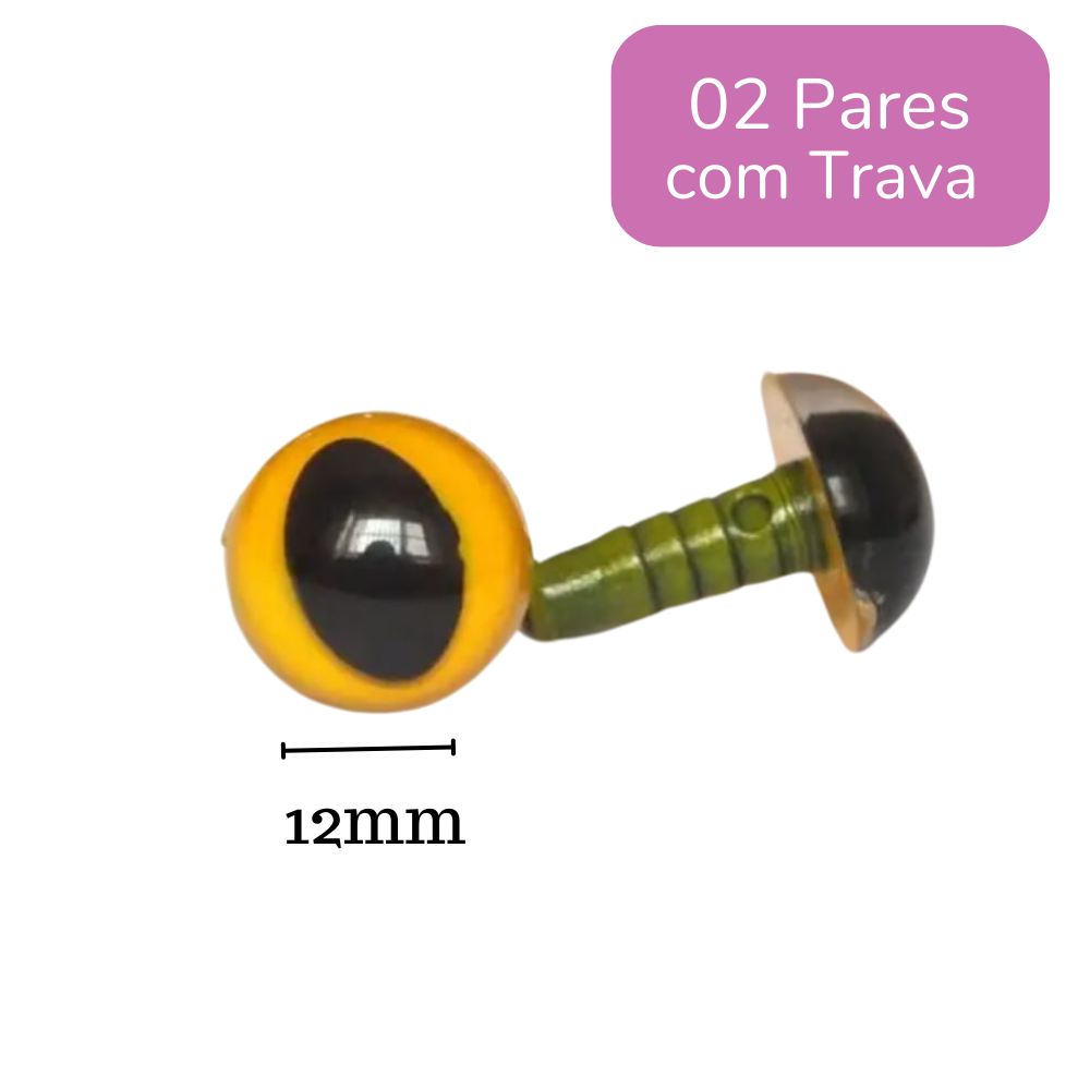 Olho de Gato Acrílico com Trava Nº 12 Amarelo