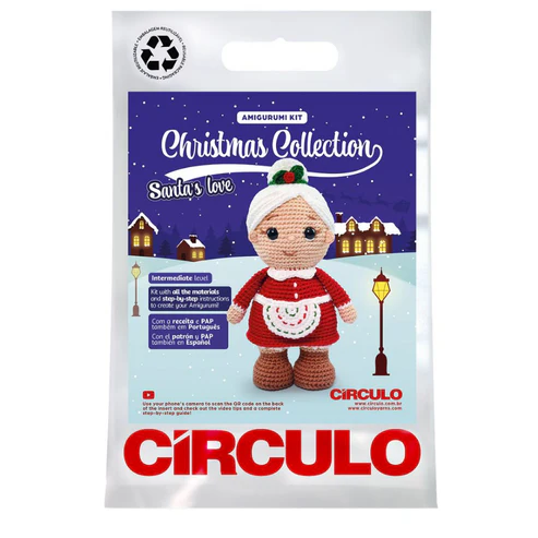 Kit Amigurumi Natal Círculo - Mãe Natal