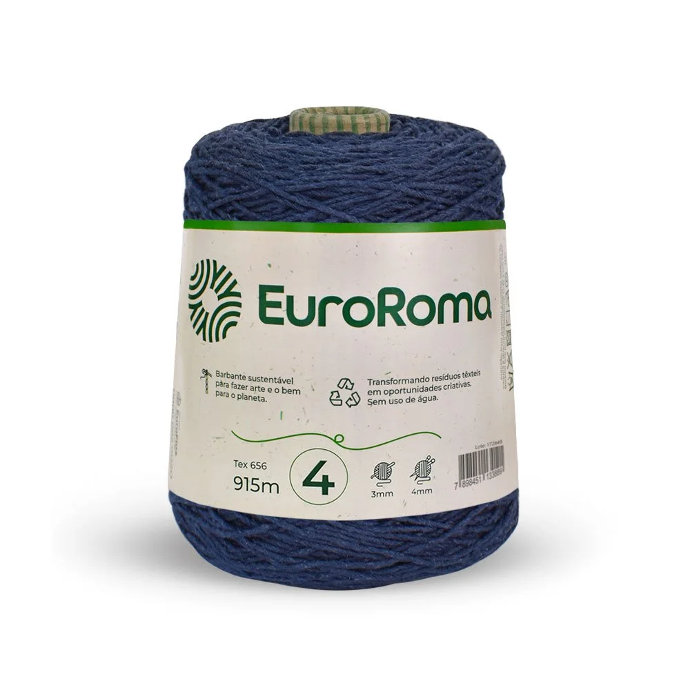 Barbante 4 Euroroma Colorido 600g - Azul  Marinho