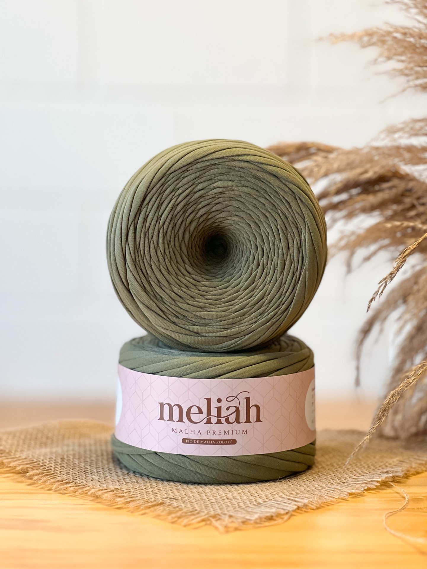 Fio de Malha Premium Meliah 35mm - Verde Militar