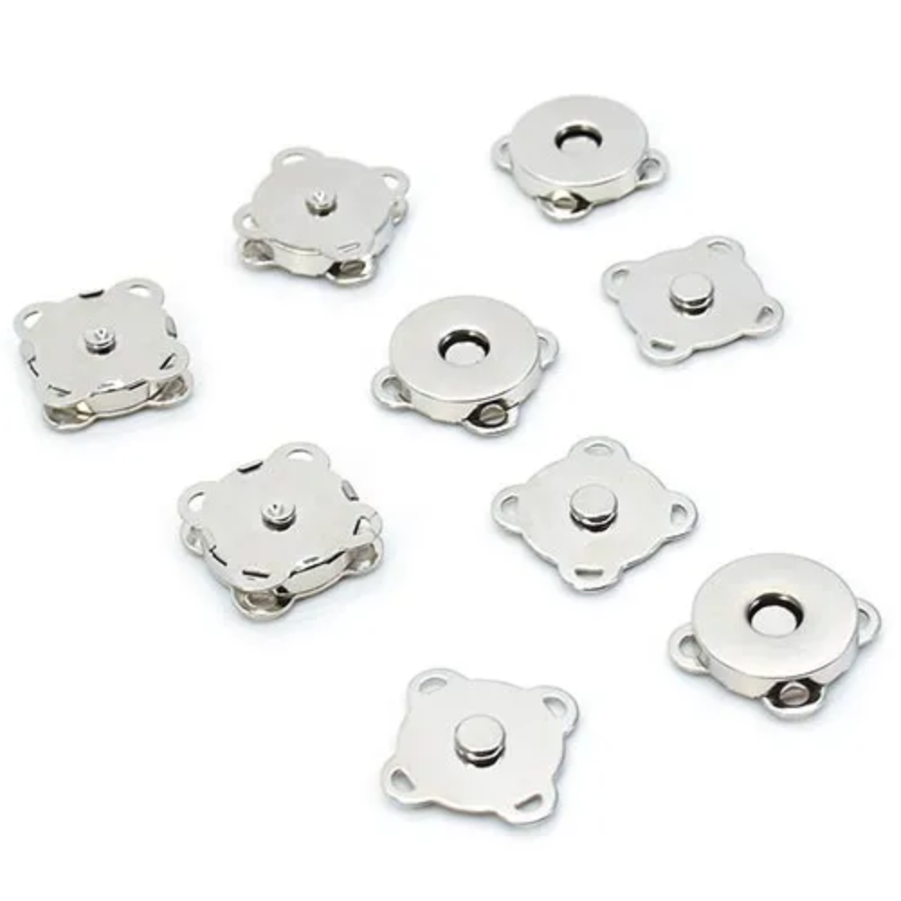 Botão Magnético Prata  18mm - 6 unidades - Círculo
