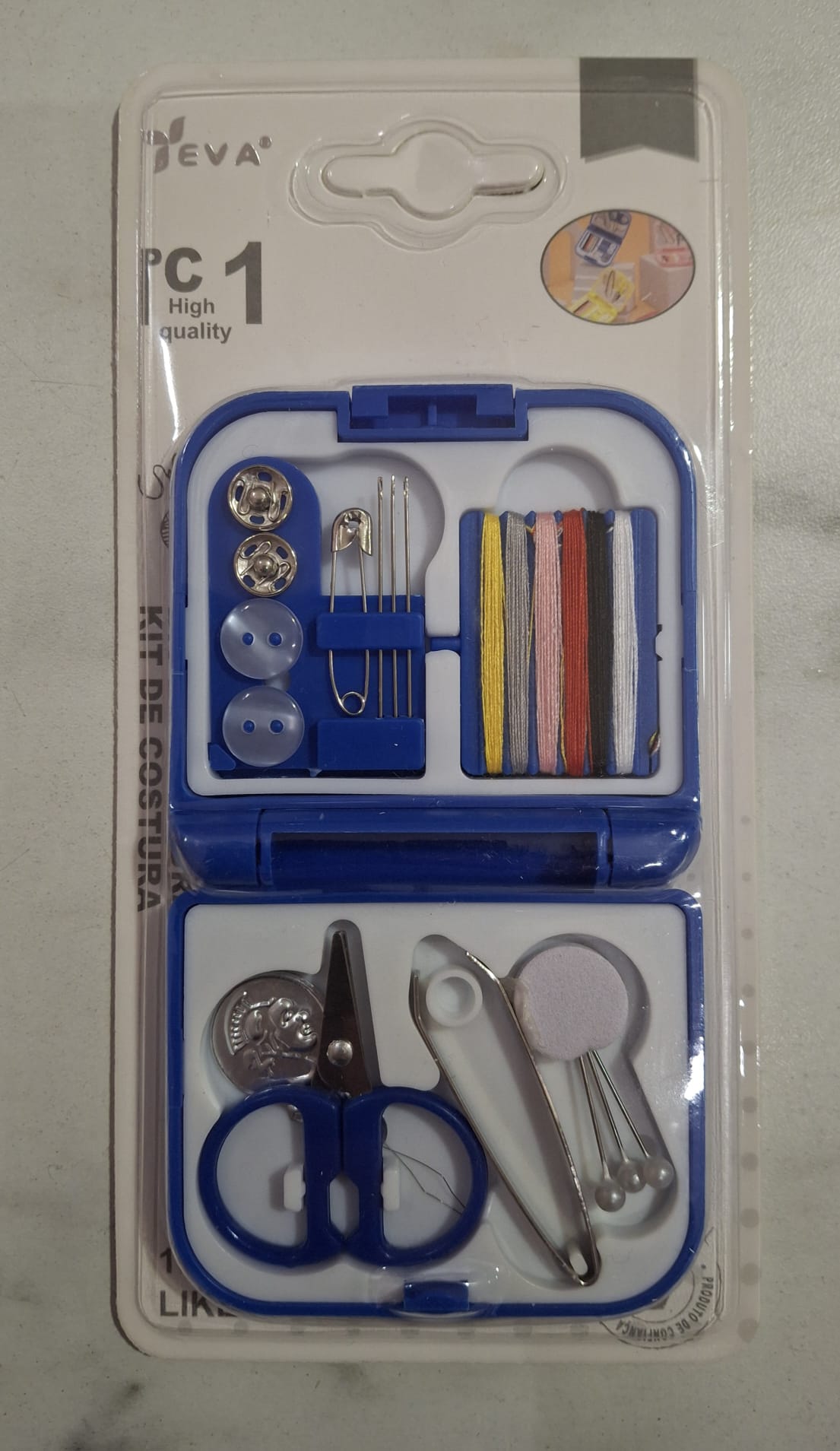 Kit Costura Manual Pequenos Reparos ( Azul)