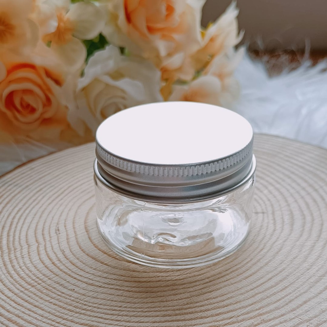 Pote Plástico Redondo 5x3,5cm - Tampa Prateada