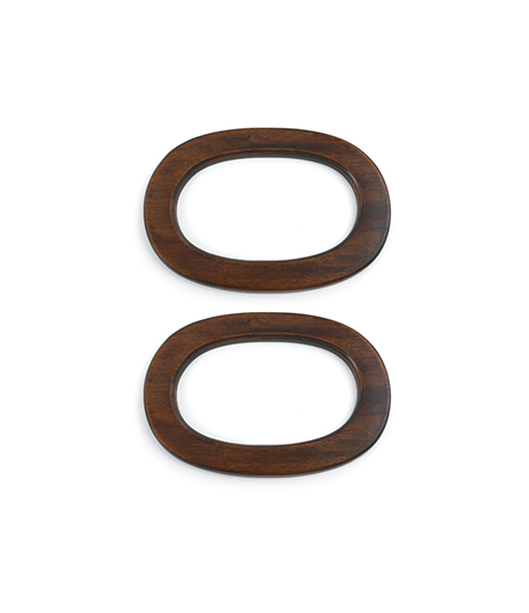 Alça de madeira Oval - Círculo (16,5 cm x11cm)