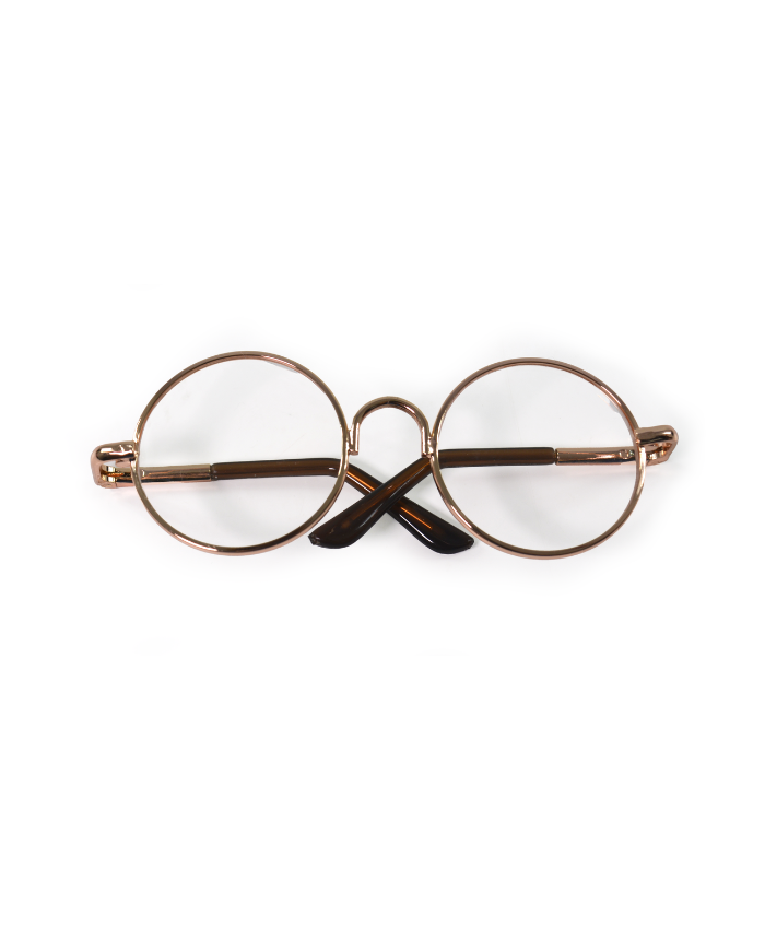 Óculos  Amigurumi Círculo Redondo (Dourado)- 8,5cm