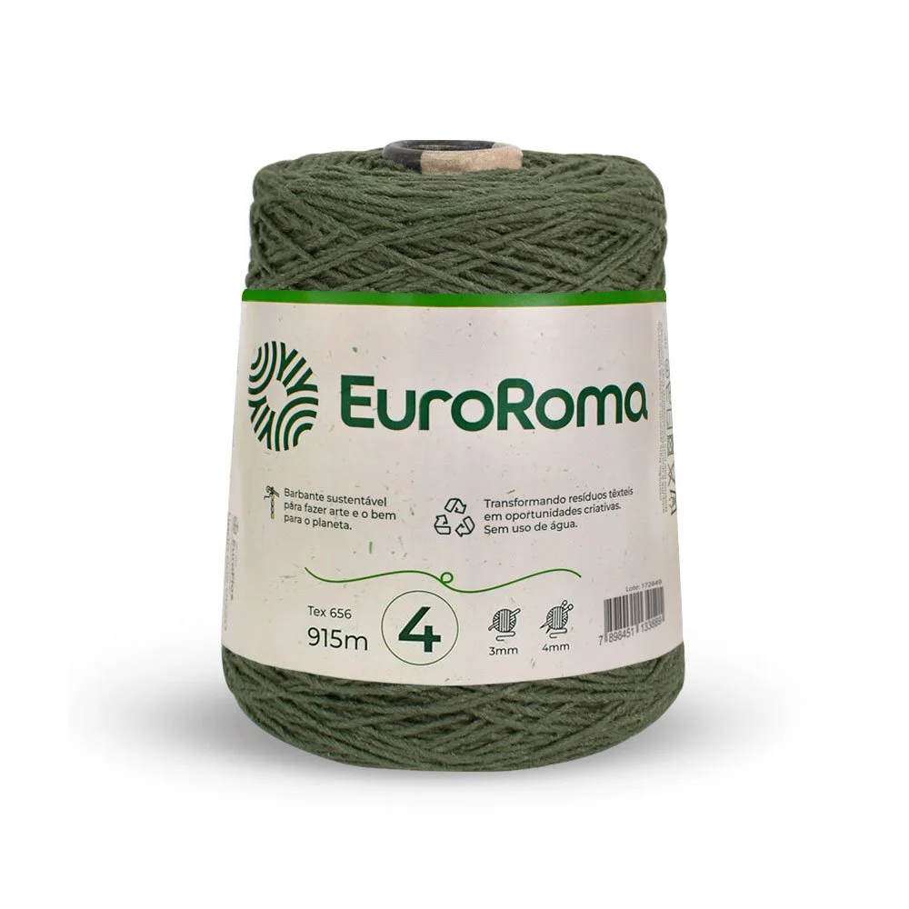 Barbante 4 Euroroma Colorido 600g - Verde Militar