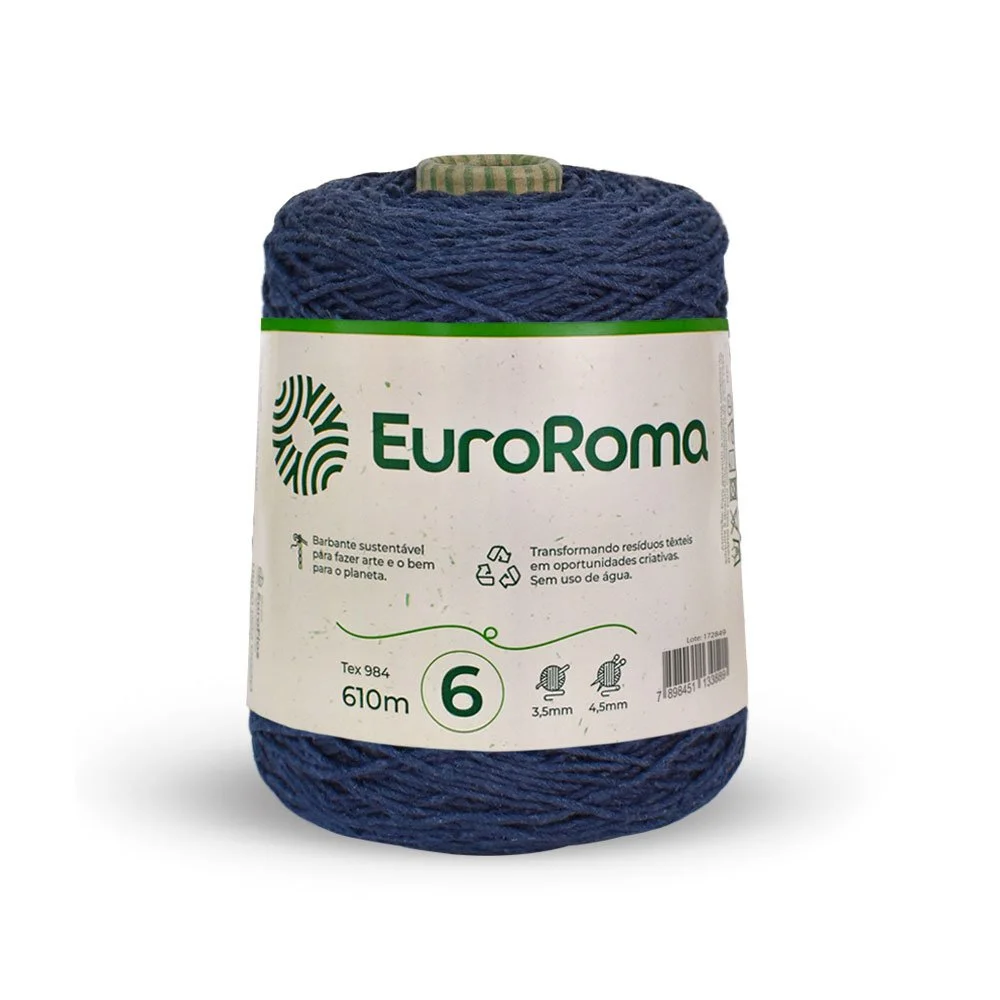 Barbante 6 Euroroma Colorido 600g -  Azul Marinho