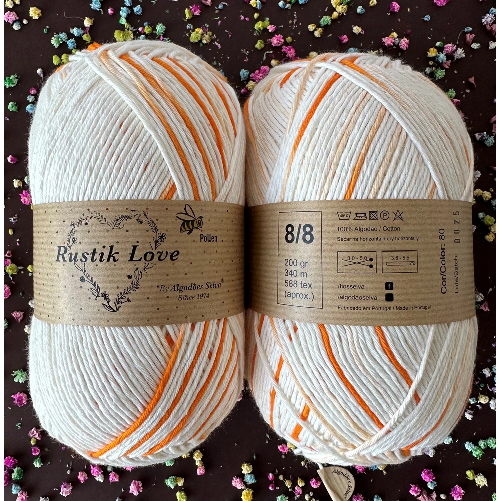 Cor 80Rustik Love Pollen 200g 8/8 (Meio Branco com Laranja)