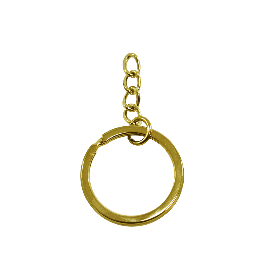 Argola com corrente (30mm) - Dourado -1 unidade (circulo)