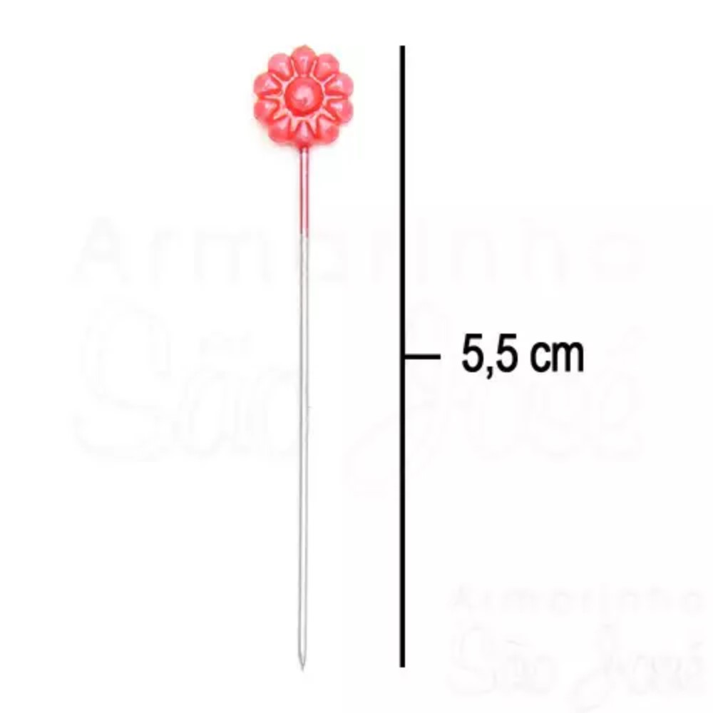 Alfinetes com cabeça em forma de Flor - 30 unidades