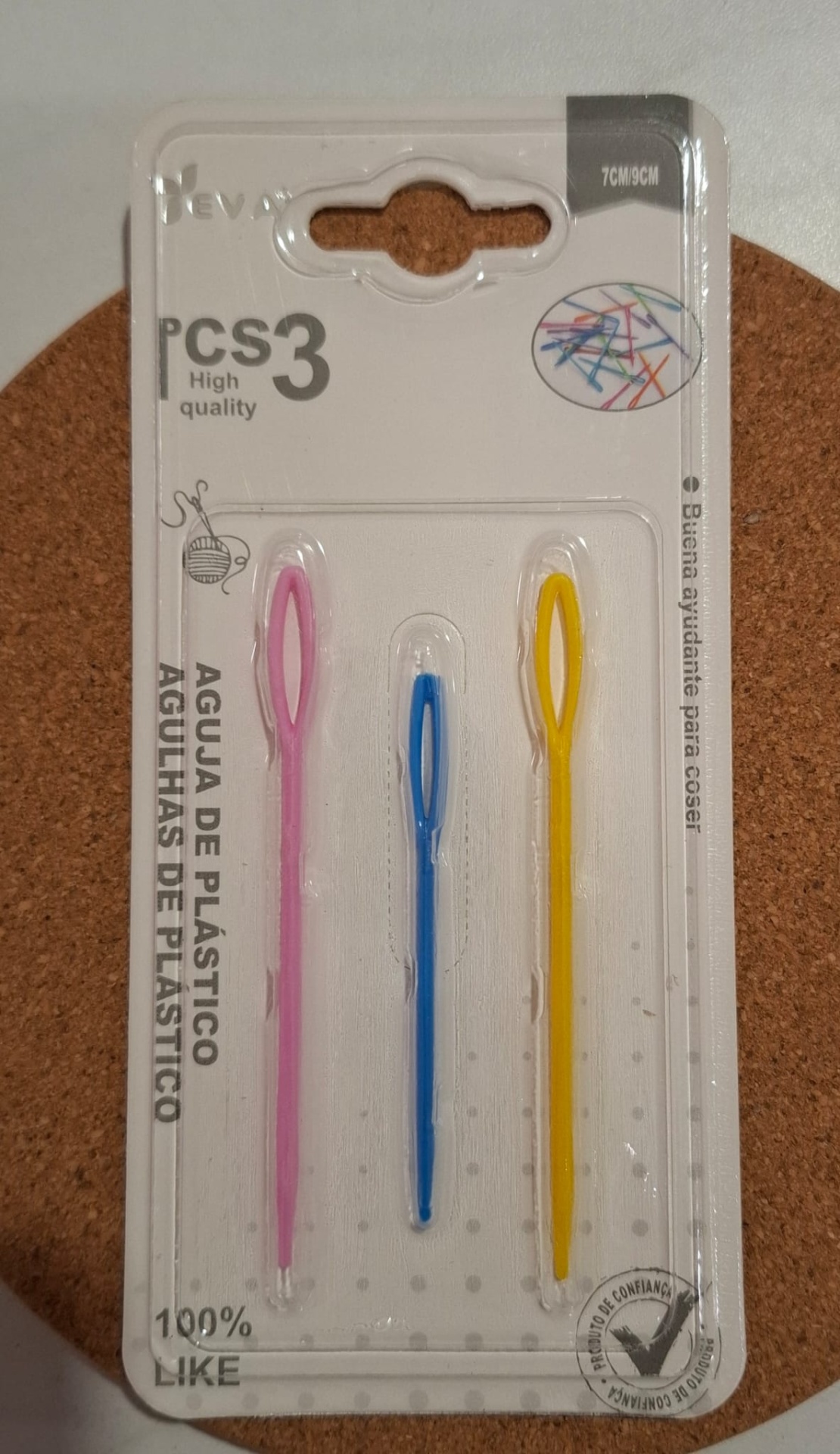 Agulhas Plástico de Costura sem ponta - 3 unidades (Grossa)