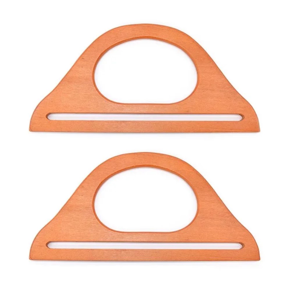 Par de Alças de Madeira Vazada Grande 11 x 25cm - Círculo