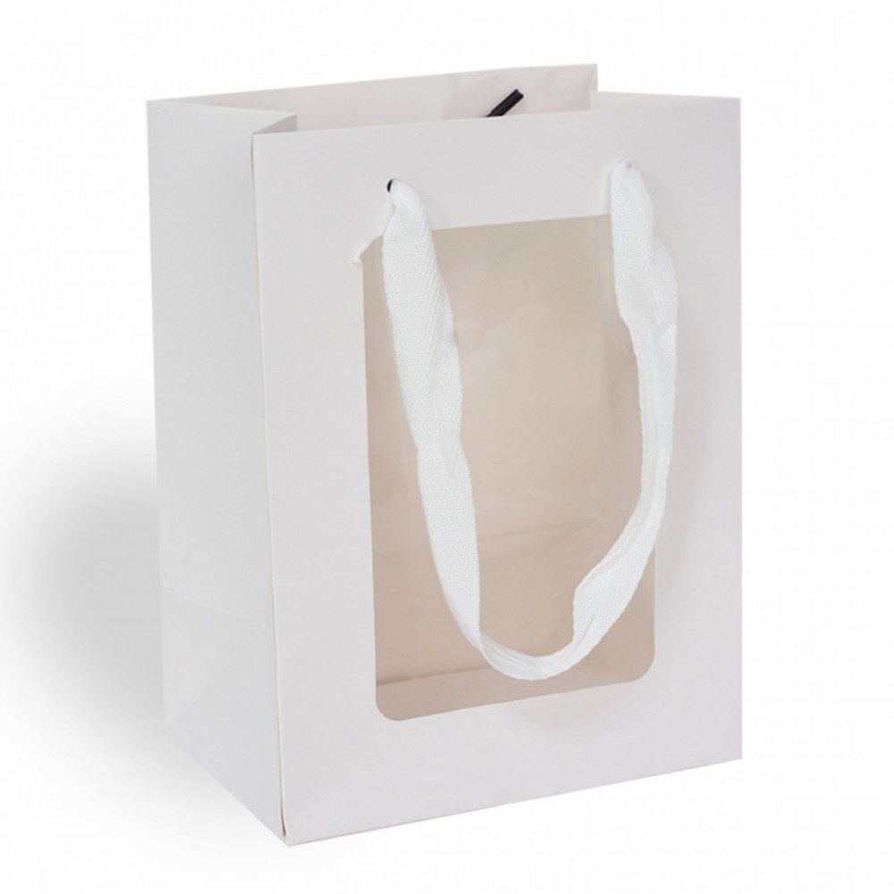 Saco Presente Branco com Janela - (alt. 35 x larg.24cm)