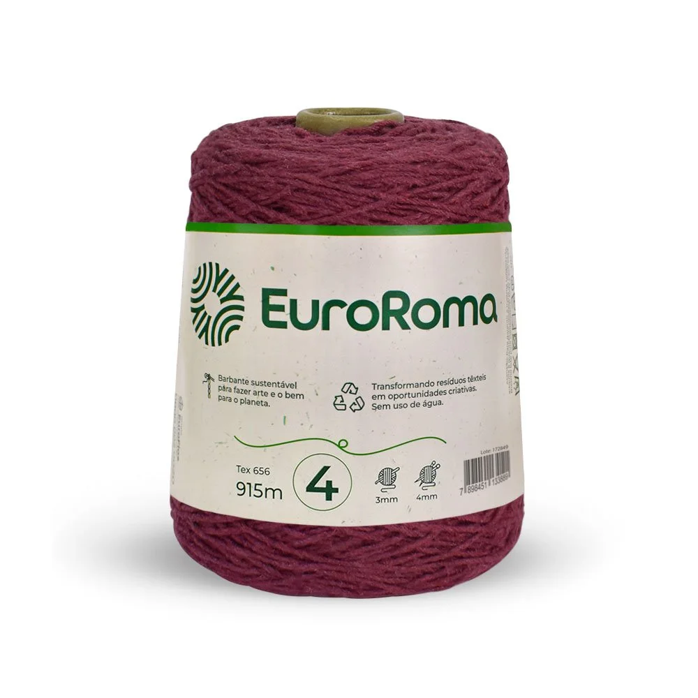 Barbante 4 Euroroma Colorido 600g - Bordo