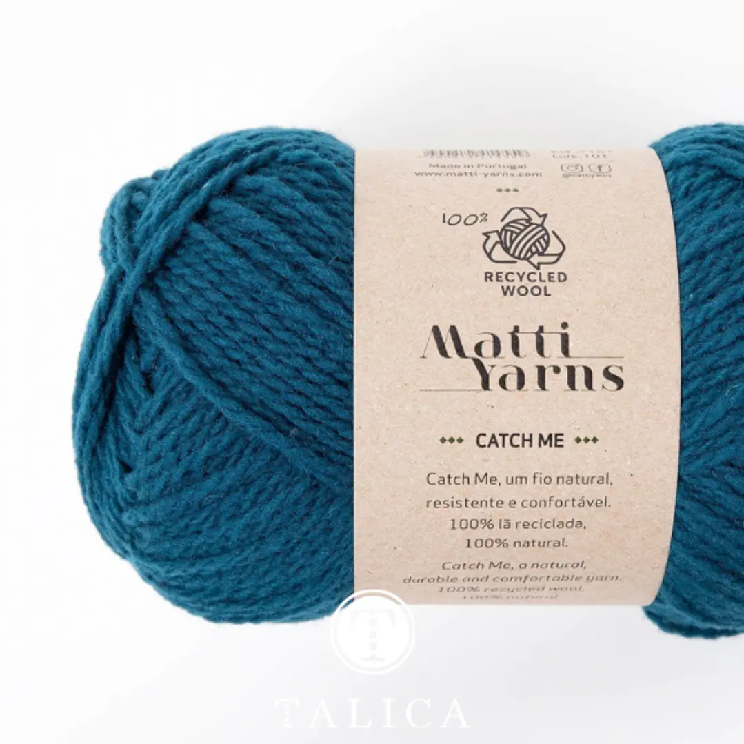 Lã Reciclda Catch Me Matti Yarns - Cor 7101 (Azul Petroleo)