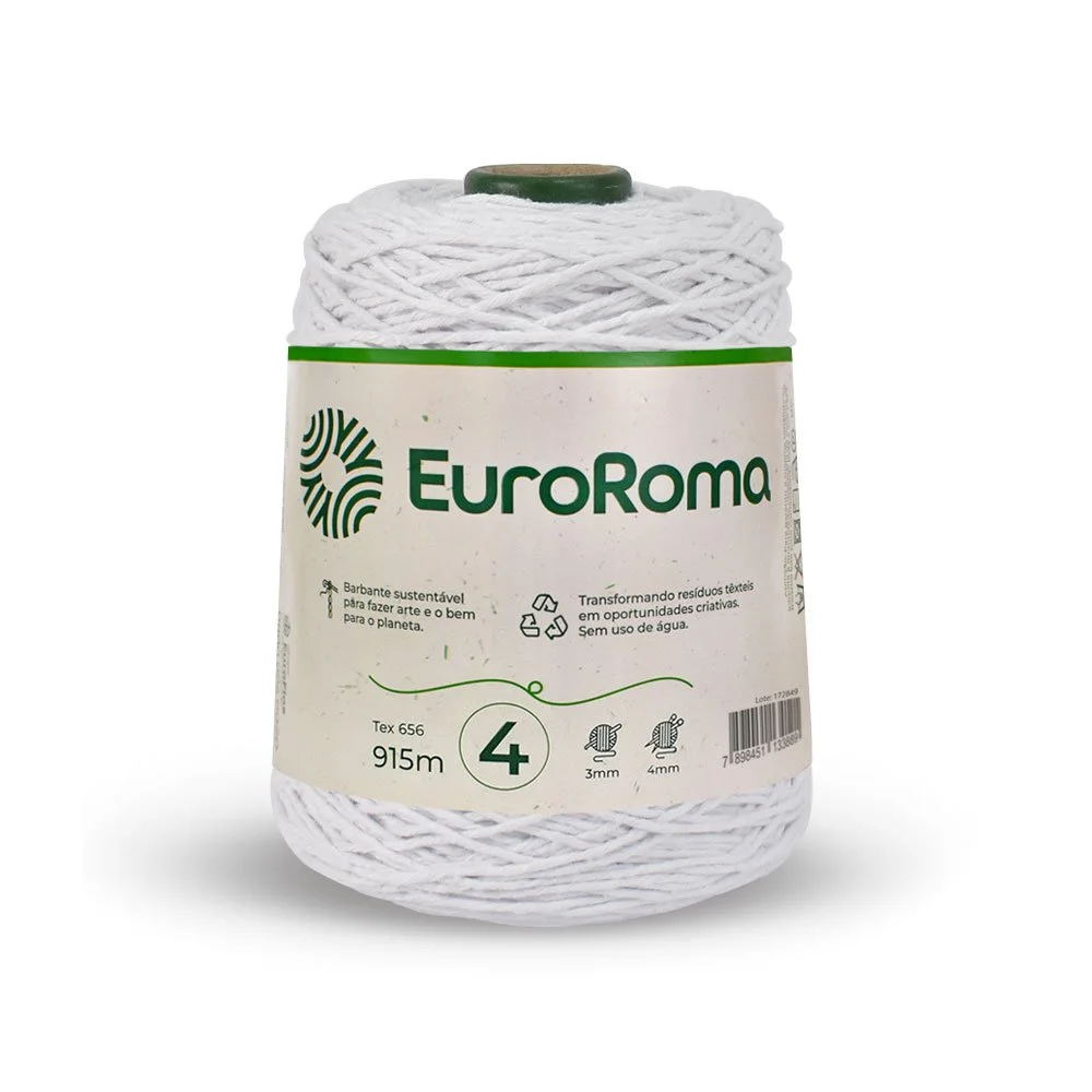 Barbante 4 Euroroma Colorido 600g - Branco