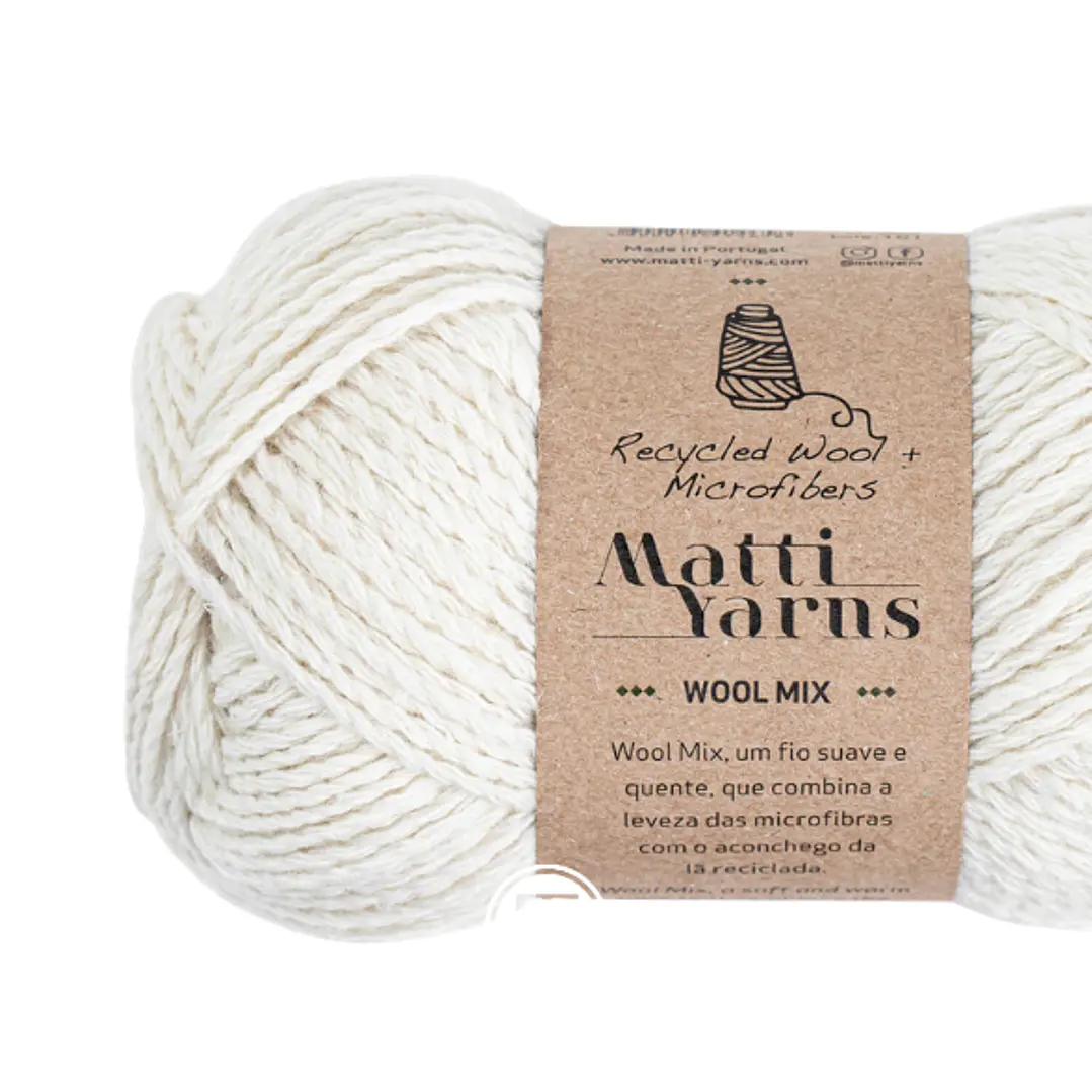 Fio Wool Mix  Matti Yarns - Cor 200 (Cru)