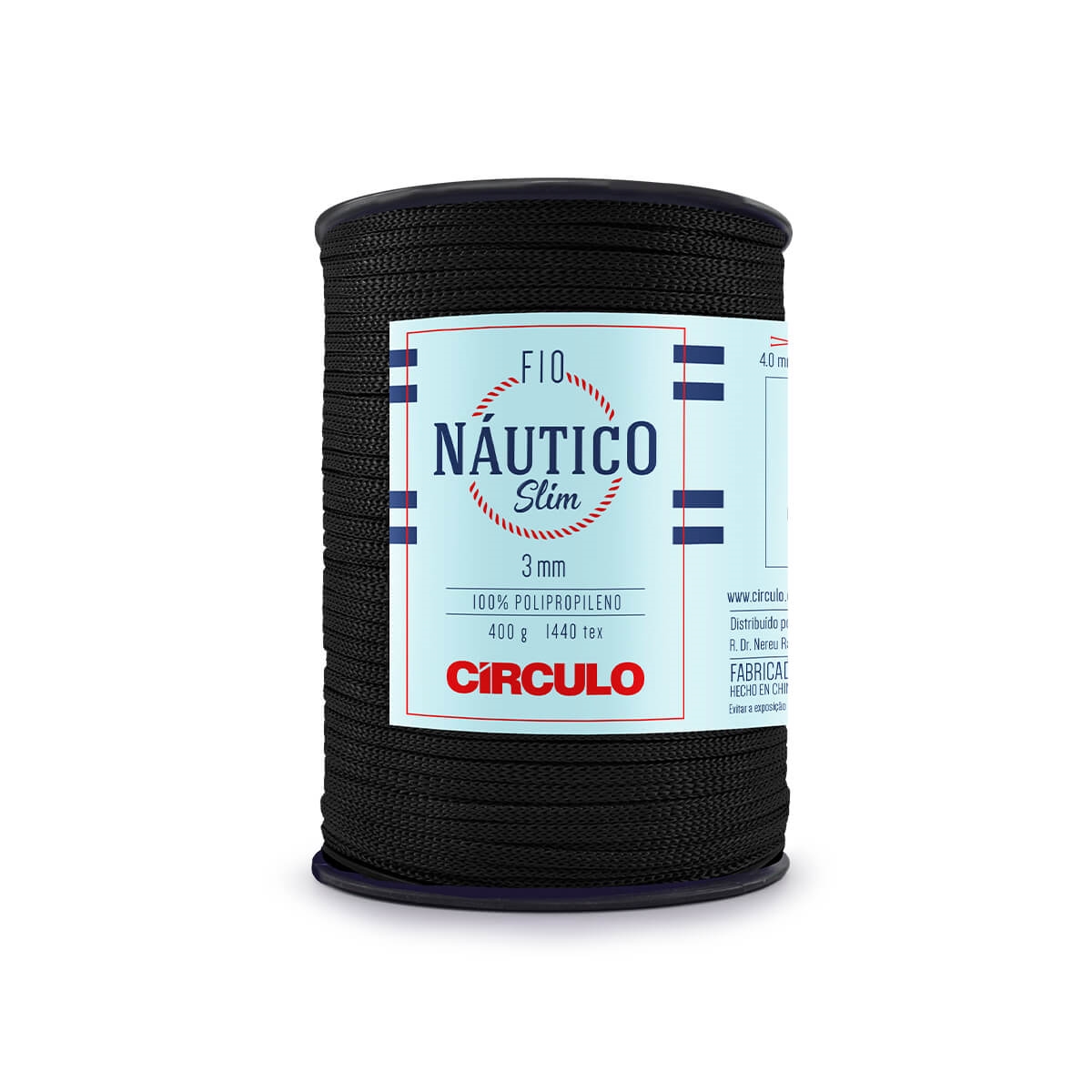 Fio Náutico Slim 3mm  Círculo 8990 (Preto)