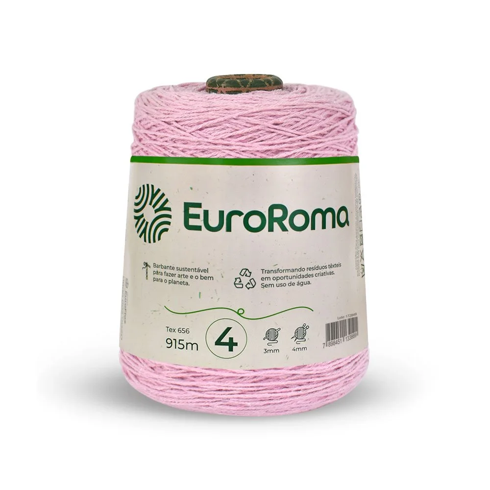 Barbante 4 Euroroma Colorido 600g - Rosa Bebe