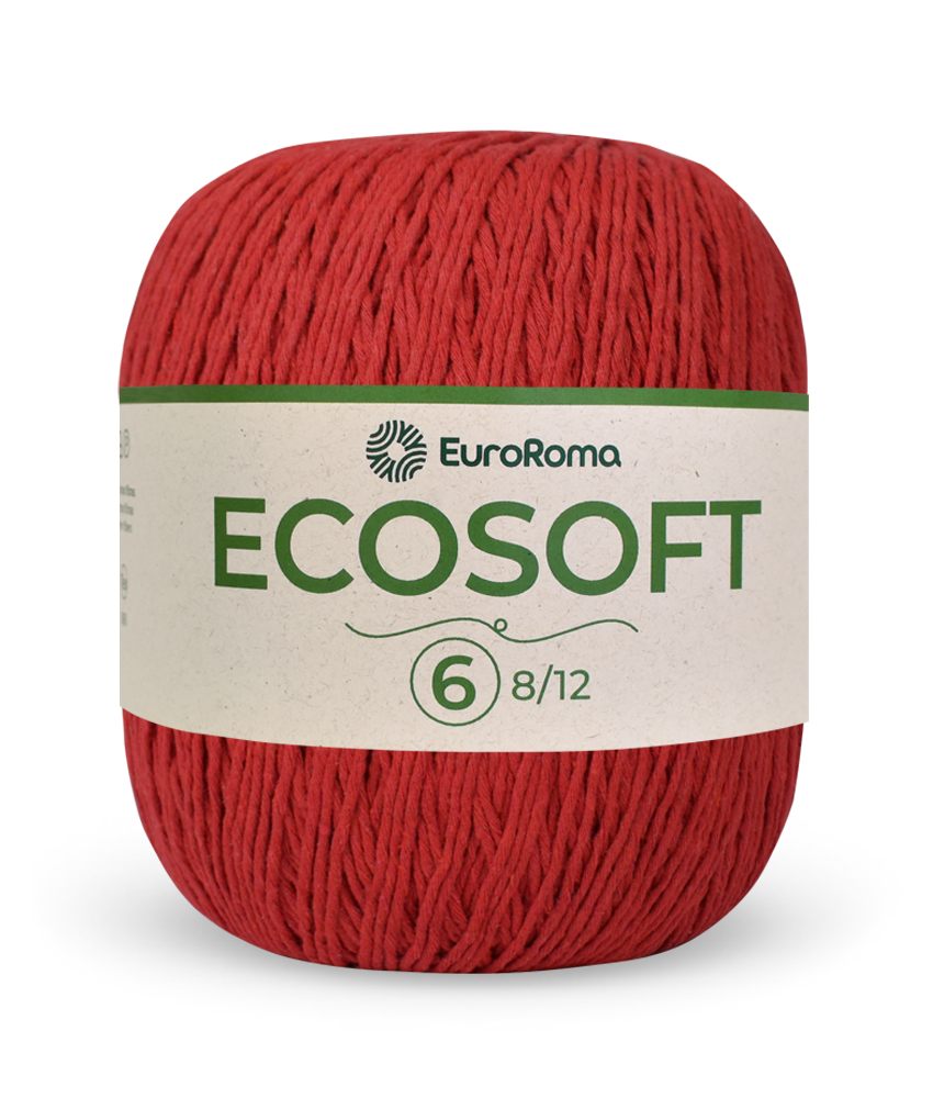 Barbante Ecosoft N6 Euroroma  - 1000 (Vermelho)