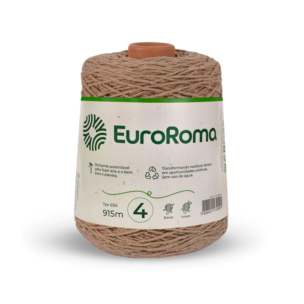 Barbante 4 Euroroma Colorido 600g - Bege