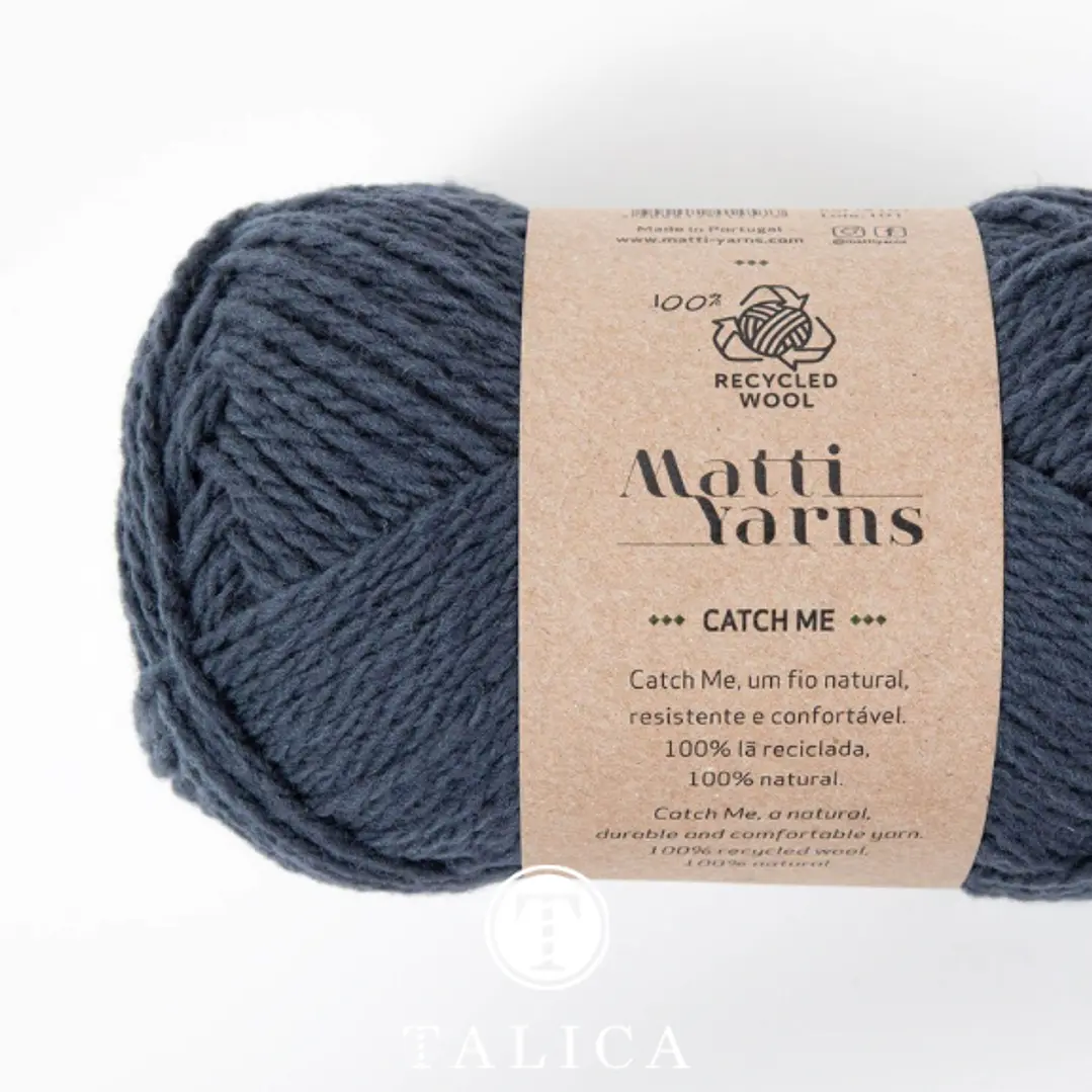 Lã Reciclda Catch Me Matti Yarns - Cor 9101 (Cinza)
