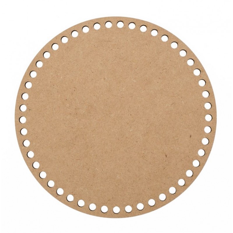 Base para cestos com furos mdf- redonda 20cm