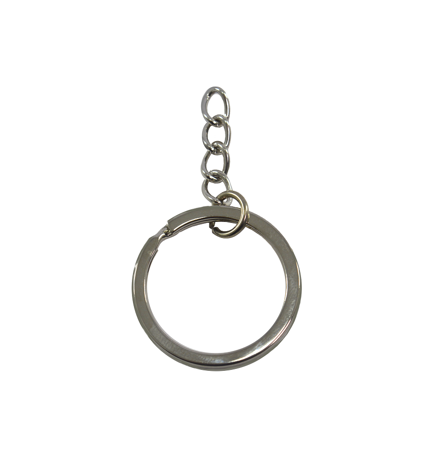 Argola com corrente (30mm) -Prateada -1 unidade ( Circulo)