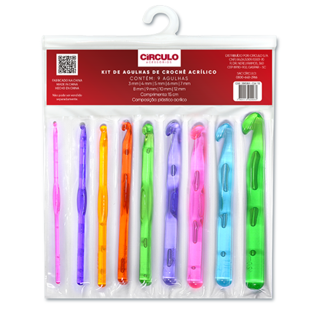 Kit Agulhas de Crochê Acrílico Círculo