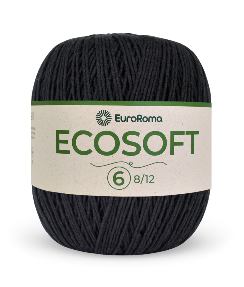 Barbante Ecosoft N6 Euroroma  - 250 (Preto)