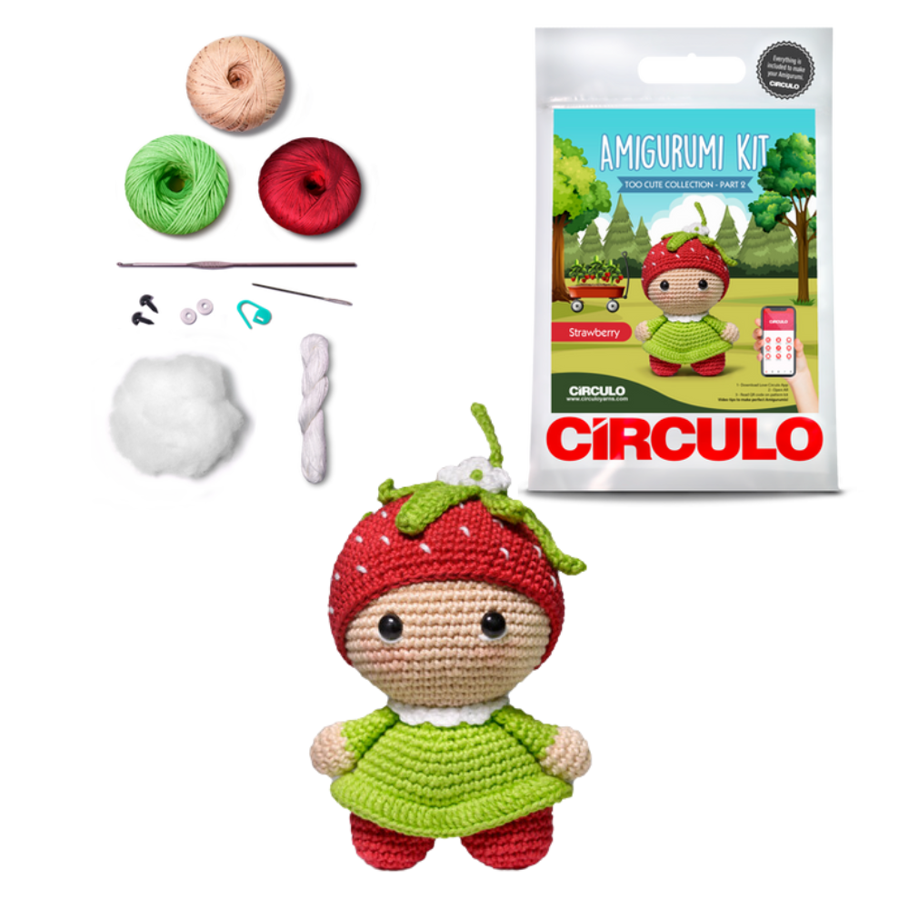 Kit Amigurumi Círculo - Coleção Too Cute Cor 03 – (Morango)