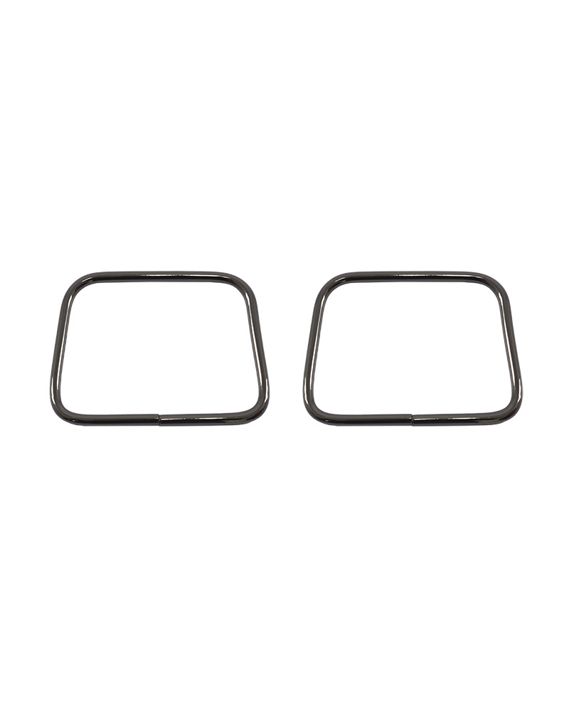 Par de Alças de Metal Retangular para Bolsas 11x8cm(prateada)- Círculo
