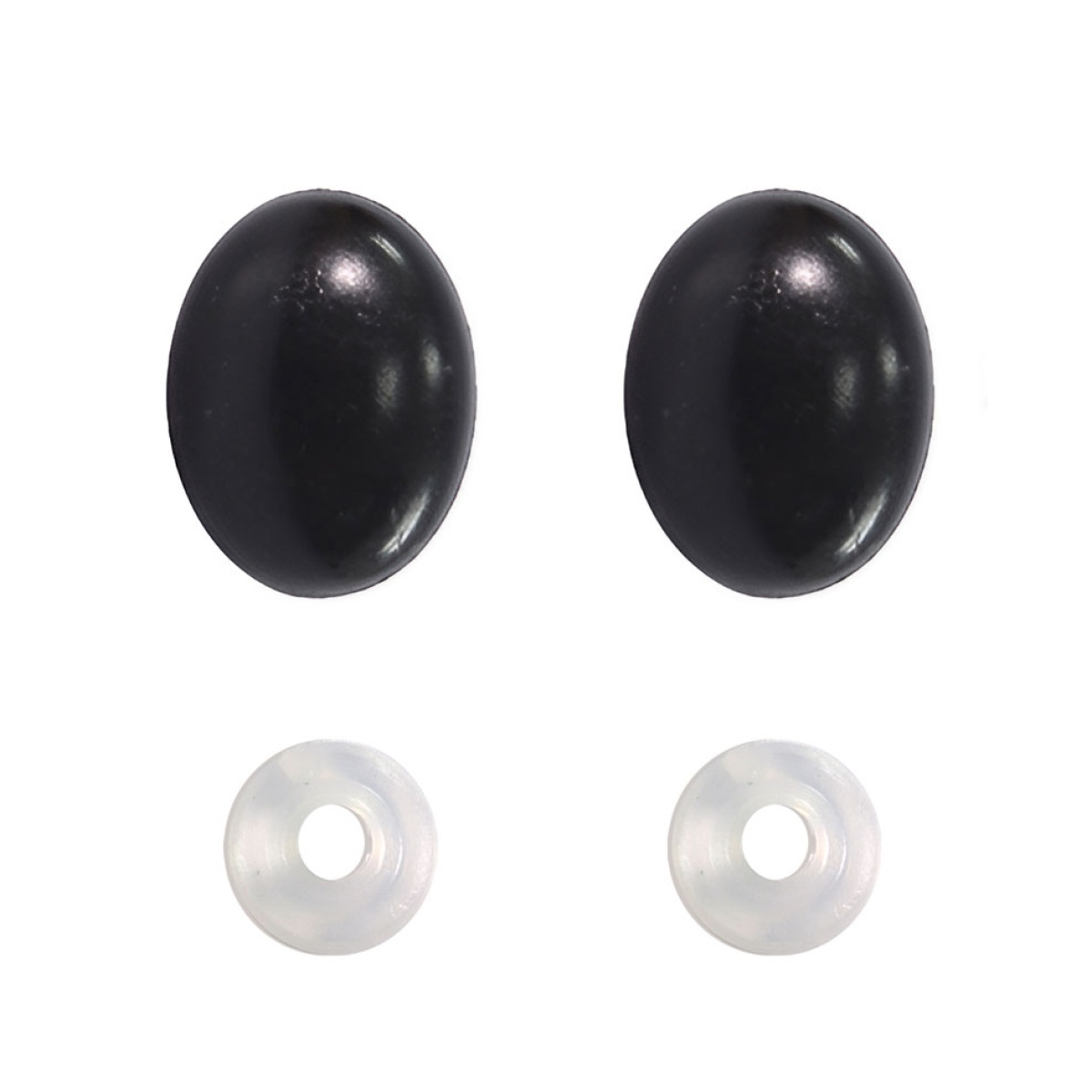 Olho Oval com Trava - Círculo Nº10mm Preto