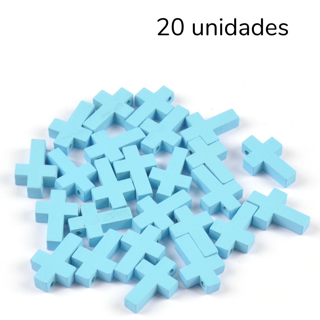 Crucifixo de Madeira Azul  (2cm)