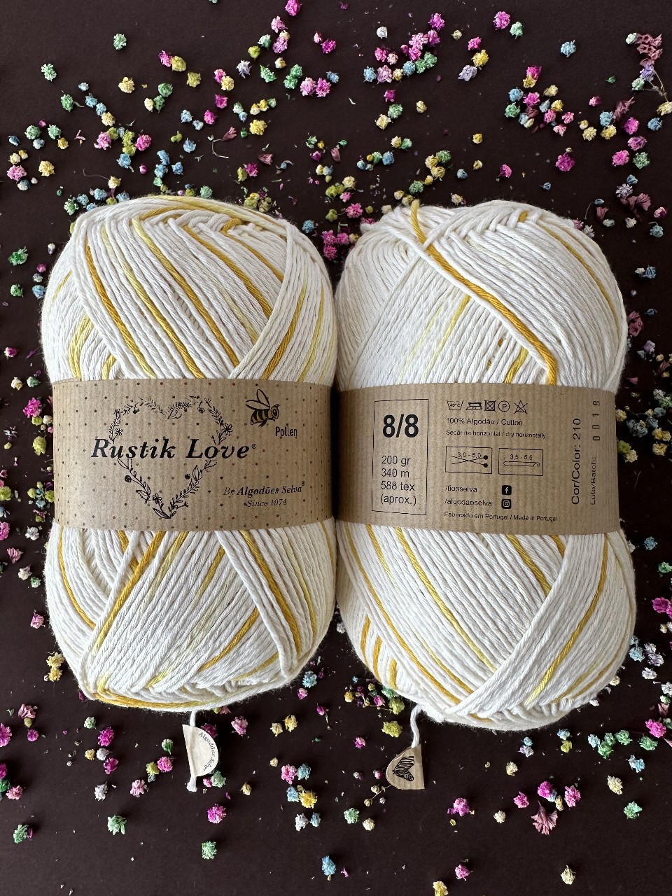 Cor 210 Rustik Love Pollen 200g 8/8 (Meio Branco com Amarelo)
