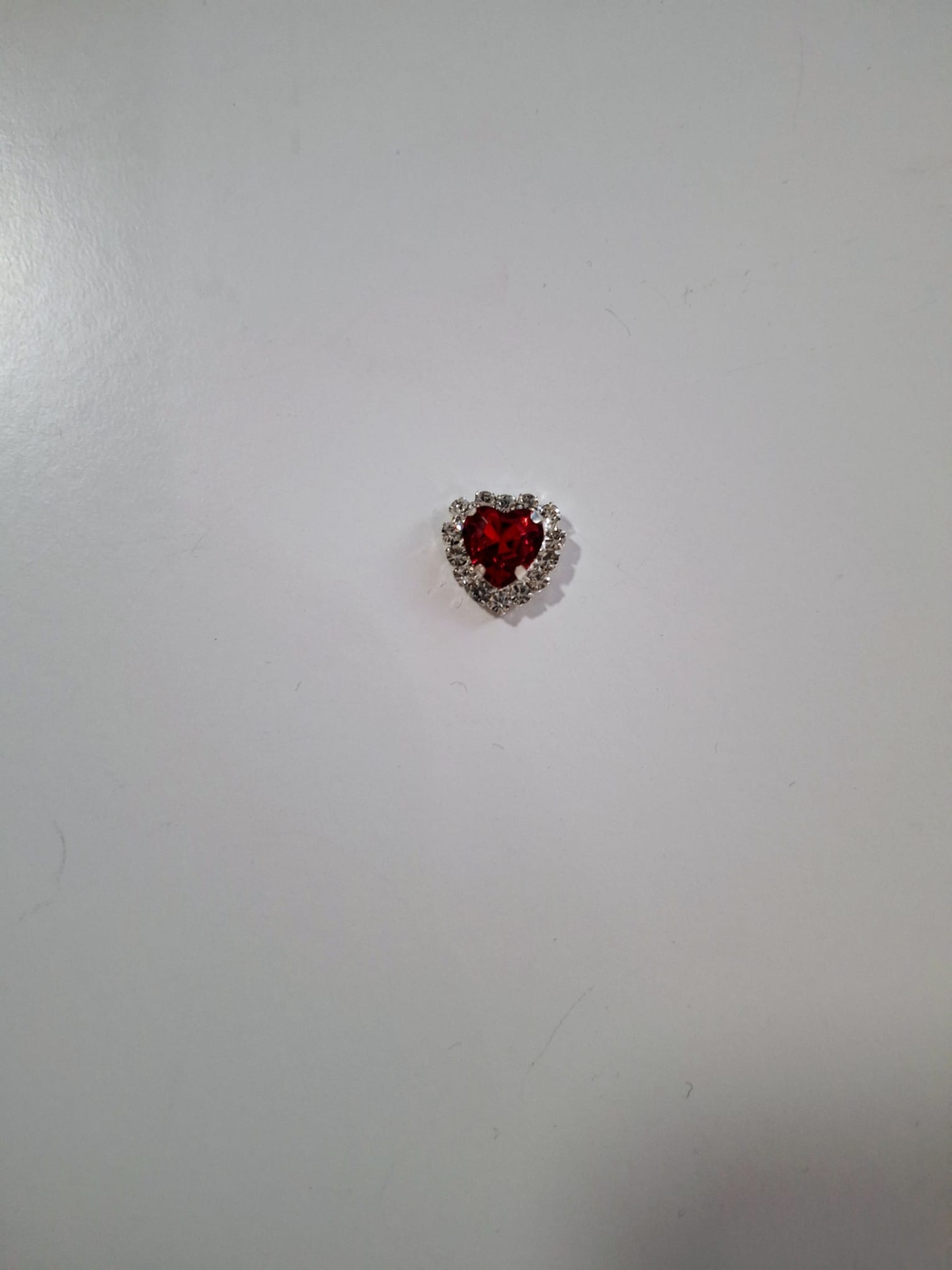 Aplique de Coração com Strass - Vermelho (1,0cm )