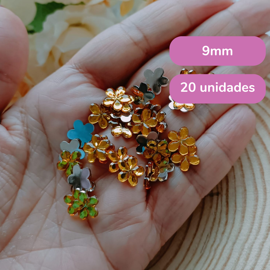 Aplique Flor Dourada (9mm)