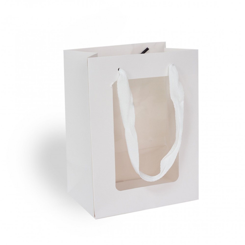 Saco Presente Branco com Janela - (alt. 30 x larg.20cm)