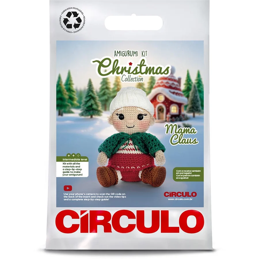 Kit  Amigurumi Círculo - Mama Claus