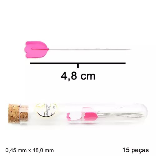 Alfinetes Tulip  Cabeça Extra Finos Tulipa - 15 unidades
