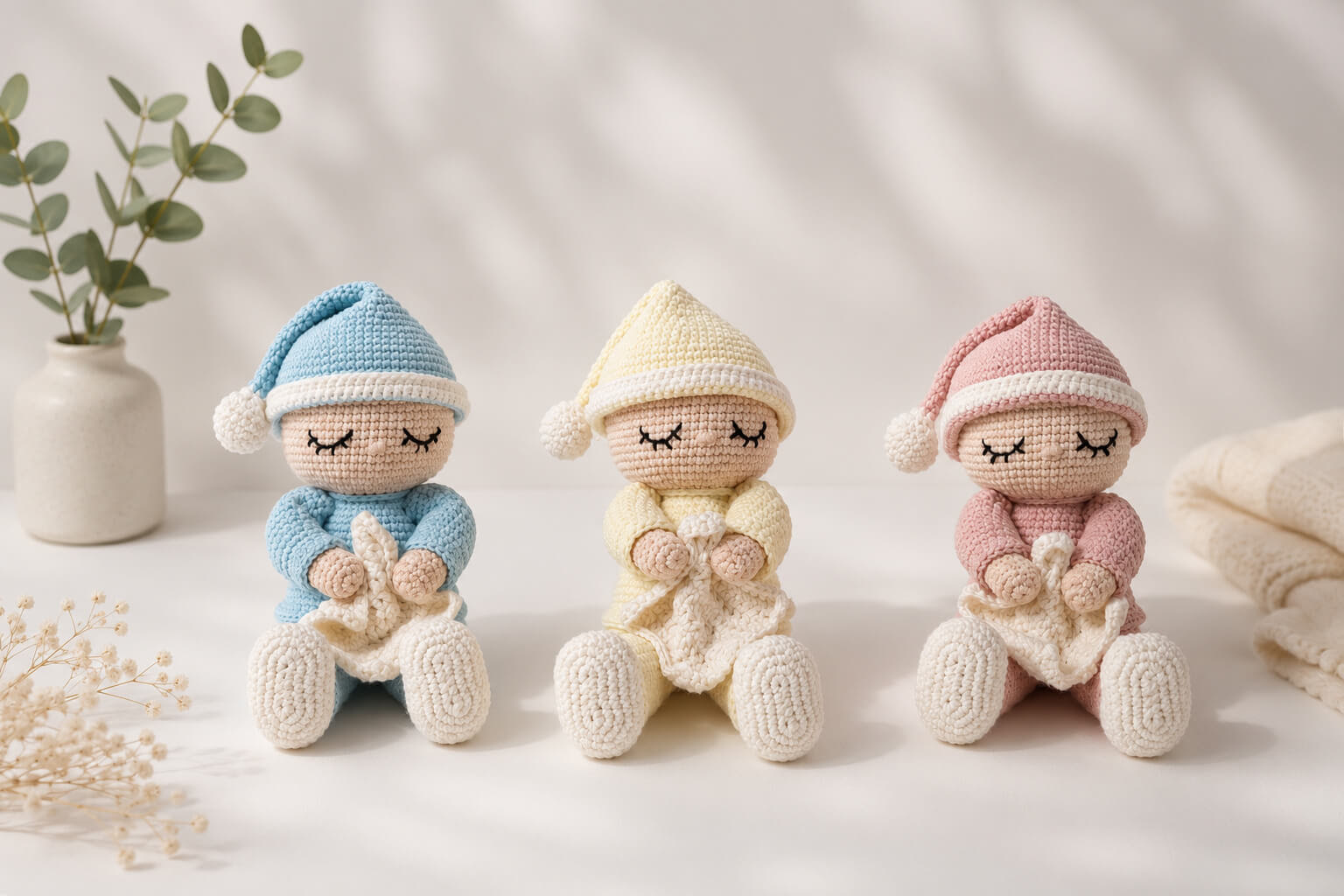 Kit Bebé Soninho Matti Yarns - Cor Rosa