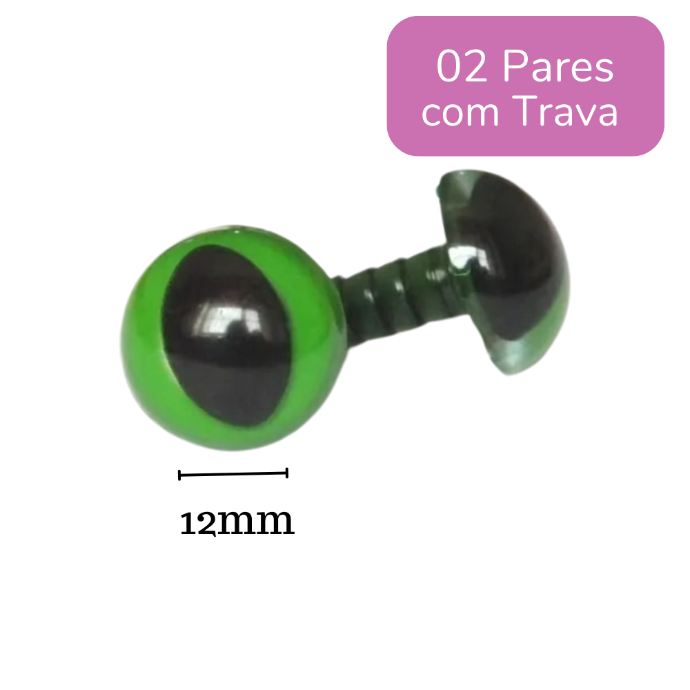 Olho de Gato Acrílico com Trava Nº 12 Verde